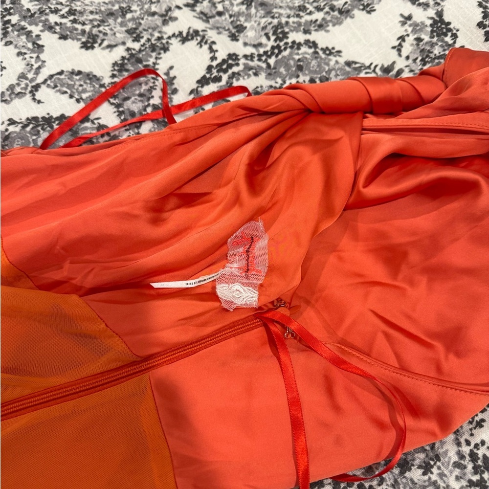 Free People Orange One-Shoulder Dress Size 2 - Picture 5 of 6